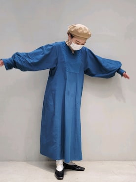 「DHOLIC（ディーホリック）のアイテム（ハンチング/ベレー帽）」を使った、kanabuuuuuuuunさん（レディース・159cm）の冬コーディネート
