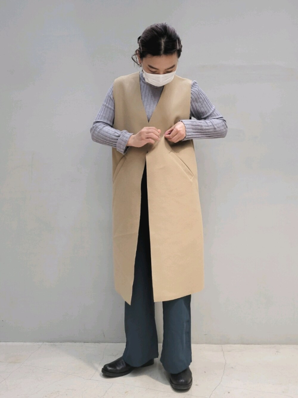 「sonshinbalのアイテム（ローファー、ブラック系）」を使った、kanabuuuuuuuunさん（レディース・159cm）の秋コーディネートの1枚目の写真