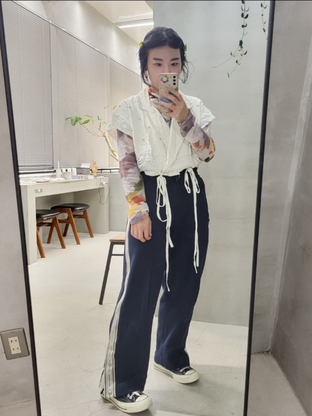 「スニーカーコーデ」｜「GUのアイテム（その他パンツ、ブルー系）」を使った、kanabuuuuuuuunさん（レディース・159cm）の夏コーディネートの1枚目の写真