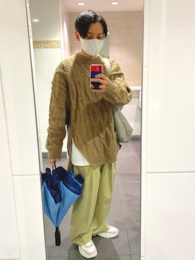 「アイテム（スラックス）」を使った、タコヤキ@低身長さん（メンズ・164cm・30代）の秋コーディネート