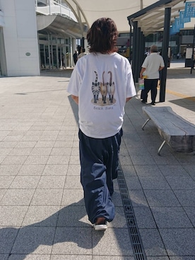「古着屋で買ったやつのアイテム（Tシャツ/カットソー、ホワイト系）」を使った、suzuki1219さん（メンズ・170cm）の秋コーディネート