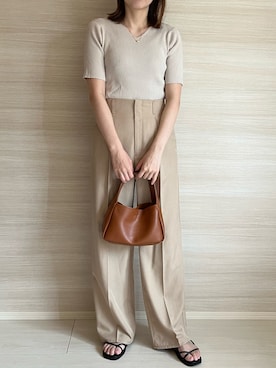 「アイテム（トートバッグ）」を使った、paluluさん（レディース・166cm）の春コーディネート