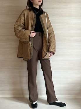 「ADAM ET ROPE'（アダムエロペ）のアイテム（モッズコート）」を使った、paluluさん（レディース・166cm）の冬コーディネート