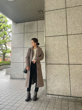 「大人シンプル」｜「アイテム（その他アウター）」を使った、AYU KAMEIさん（レディース・158cm）の秋コーディネート