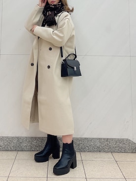 「dazzlin（ダズリン）のアイテム（チェスターコート）」を使った、AYU KAMEIさん（レディース・158cm）の冬コーディネート