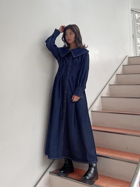 「158cmコーデ」｜「アイテム（ブーツ）」を使った、AYU KAMEIさん（レディース・158cm）の冬コーディネート