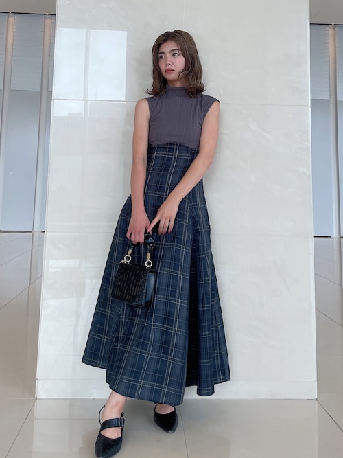 dazzlin チェック柄 ノースリーブワンピース dazzlin】チェック柄のノースリーブワンピース - メルカリ