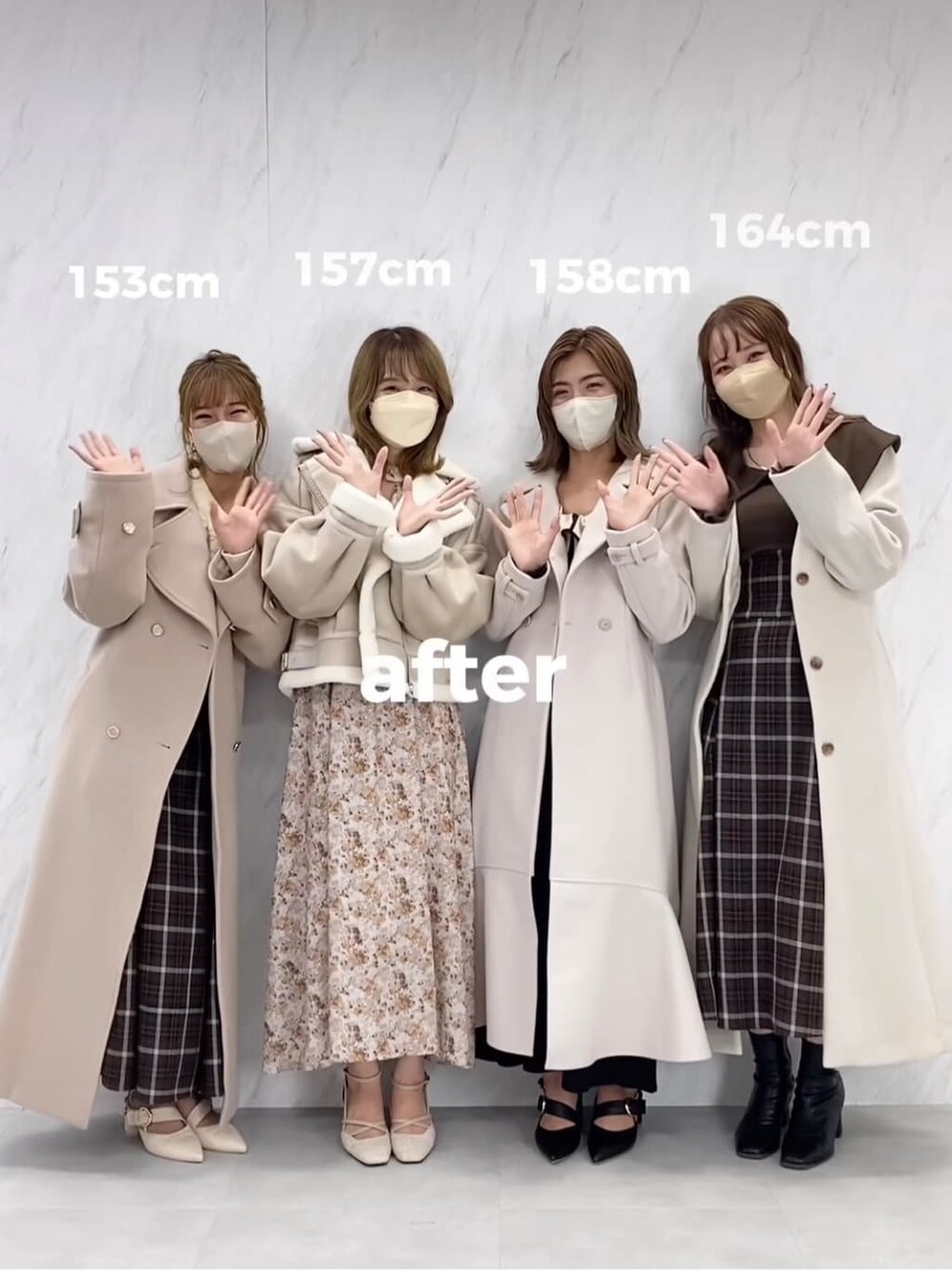 「大人シンプル、ボウタイ、ベージュコーデ、冬コーデ、マーメイドワンピース、大人っぽコーデ、マキシスカート、ママコーデ、ニットトップス、スカート、モテコーデ、マーメイドスカート、マーメイド、トレンド、ワントーンコーデ」｜「dazzlinのラペル2wayフレアコート（その他アウター、ホワイト系）」を使った、AYU KAMEIさん（レディース・158cm）の秋コーディネートの1枚目の写真
