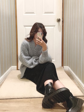 AYU KAMEIさん（レディース・158cm）の冬コーディネート