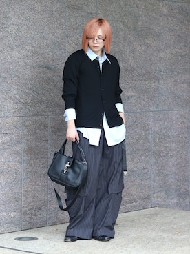 「アイテム（カーディガン/ボレロ）」を使った、YUKIさん（メンズ・175cm）の秋コーディネート