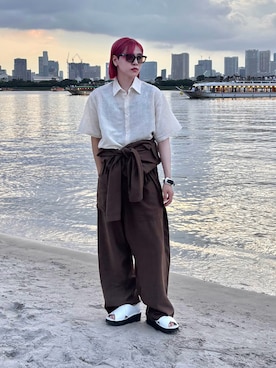 「アイテム（つなぎ/オールインワン）」を使った、YUKIさん（メンズ・175cm）の夏コーディネート