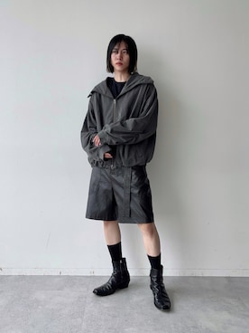 「レザーショーツ」｜YUKIさん（メンズ・175cm）の秋コーディネート