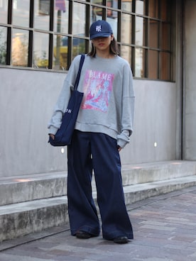 「STUDIO NICHOLSON（スタジオニコルソン）のアイテム（トートバッグ）」を使った、YUKIさん（メンズ・175cm）の秋コーディネート