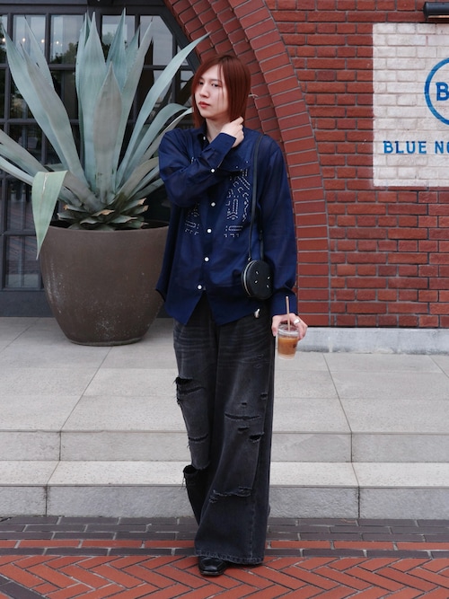 BLAYMORE ワイドパンツ ジーンズ 「BLAYMORE」Damage Wide Denim Pants 