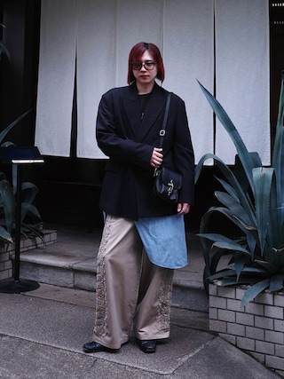 「BLAYMORE（ブレイモア）の【BLAYMORE】Drop Double-Breasted Jacket（テーラードジャケット）」を使った、YUKIさん（メンズ・175cm）の春コーディネート