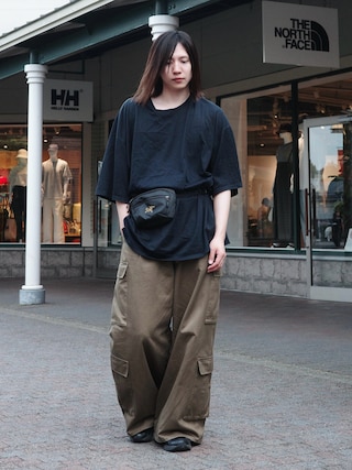 「BLAYMORE(ブレイモア)の【BLAYMORE】 String Cord Cargo Pant(カーゴパンツ)」を使った、YUKIさん(メンズ・175cm)の秋コーディネート