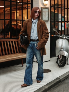 「アイテム（ハンドバッグ）」を使った、YUKIさん（メンズ・175cm）の秋コーディネート