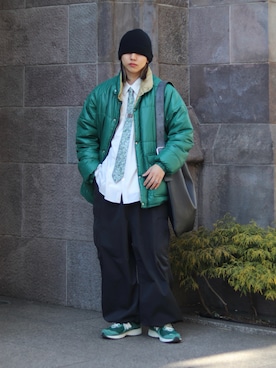 「FREAK'S STORE（フリークスストア）のアイテム（パンツ）」を使った、YUKIさん（メンズ・175cm）の春コーディネート