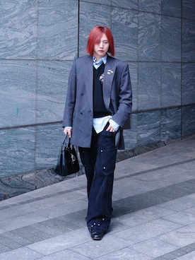 「アイテム（バッグ）」を使った、YUKIさん（メンズ・175cm）の秋コーディネート