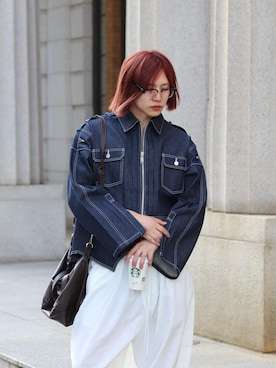 「秋服コーデ」｜「アイテム（デニムジャケット）」を使った、YUKIさん（メンズ・175cm）の秋コーディネート