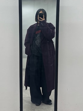 「アイテム（その他アウター、パープル系）」を使った、YUKIさん（メンズ・175cm）の冬コーディネート