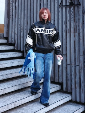 「アイテム（ブルゾン）」を使った、YUKIさん（メンズ・175cm）の冬コーディネート