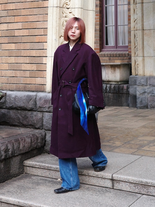 「BLAYMORE（ブレイモア）の【BLAYMORE】Belted Double Breasted Coat（その他アウター）」を使った、YUKIさん（メンズ・175cm）の冬コーディネート