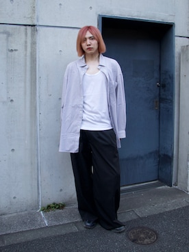 「アイテム（スラックス）」を使った、YUKIさん（メンズ・175cm）の夏コーディネート
