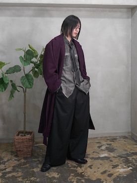「アイテム（その他アウター、パープル系）」を使った、YUKIさん（メンズ・175cm）の冬コーディネート