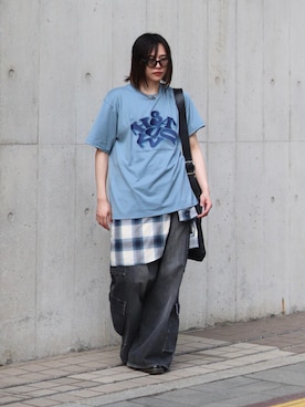 「blue」｜YUKIさん（メンズ・175cm）の夏コーディネート