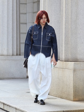 「アイテム（デニムジャケット）」を使った、YUKIさん（メンズ・175cm）の秋コーディネート