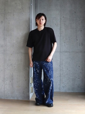 「SHINYAKOZUKA（シンヤコヅカ）のBLEACHED ORDINARY CITY STRAIGHT（デニムパンツ、ブルー系）」を使った、YUKIさん（メンズ・175cm）の夏コーディネート
