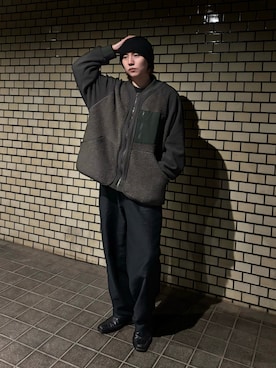 「CA4LA（カシラ）のアイテム（帽子）」を使った、YUKIさん（メンズ・175cm）の冬コーディネート