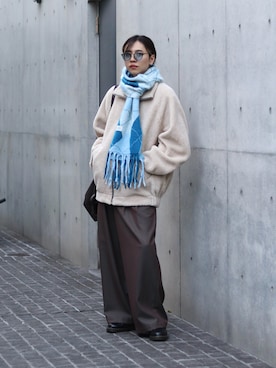 「MAISON SPECIAL（メゾンスペシャル）のアイテム（パンツ）」を使った、YUKIさん（メンズ・175cm）の冬コーディネート