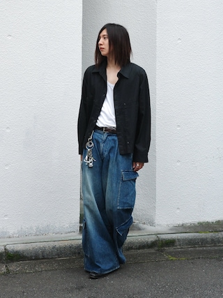 「CASPER JOHN(キャスパージョン)のCoating double knee shirts/コーティングダブルニーシャツ(シャツ/ブラウス)」を使った、YUKIさん(メンズ・175cm)の秋コーディネート