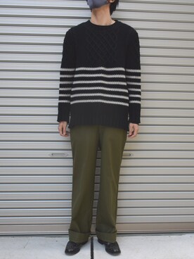 「usarmyのM-1951 80*118（スラックス、グリーン系）」を使った、d_closet1989さん（メンズ・180cm）の冬コーディネート