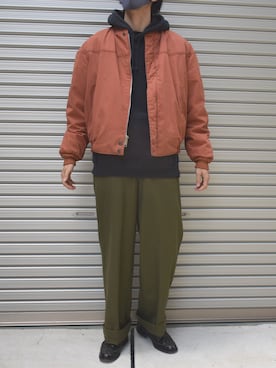 「usarmyのM-1951 80*118（スラックス、グリーン系）」を使った、d_closet1989さん（メンズ・180cm）の冬コーディネート
