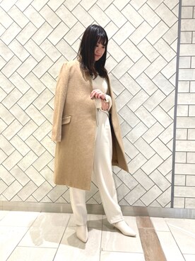 「Te chichi（テチチ）のアイテム（ノーカラーコート）」を使った、tctokorozawaさん（レディース・160cm）の冬コーディネート