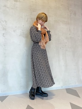 「RAY CASSIN（レイカズン）のアイテム（ワンピース/ドレス）」を使った、nimoさん（レディース・155cm）の冬コーディネート
