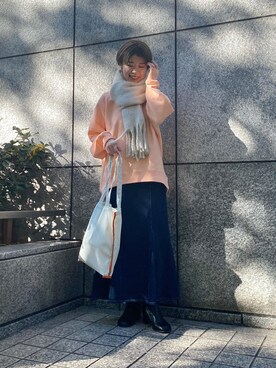 「RAY CASSIN（レイカズン）のアイテム（スウェット）」を使った、nimoさん（レディース・155cm）の冬コーディネート
