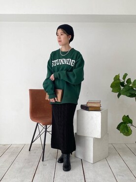 「RAY CASSIN（レイカズン）のアイテム（ブーツ）」を使った、nimoさん（レディース・155cm）の冬コーディネート