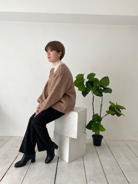 「RAY CASSIN（レイカズン）のアイテム（ブーツ）」を使った、nimoさん（レディース・155cm）の冬コーディネート