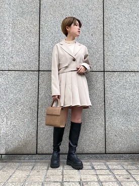 「RAY CASSIN（レイカズン）のアイテム（ジャケット/アウター）」を使った、nimoさん（レディース・155cm）の冬コーディネート