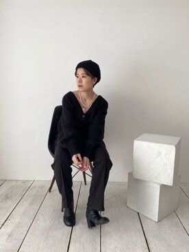 「RAY CASSIN（レイカズン）のアイテム（ブーツ）」を使った、nimoさん（レディース・155cm）の冬コーディネート