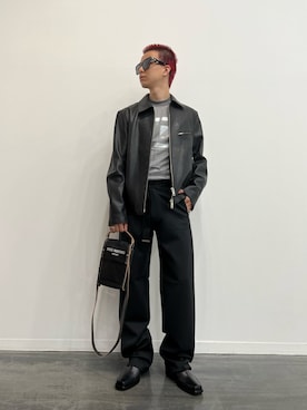 「DIESEL（ディーゼル）のアイテム（ライダースジャケット）」を使った、DIESEL_SHIBUYAさん（メンズ・173cm）の秋コーディネート