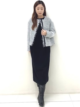 「MICHEL KLEIN（ミッシェル・クラン）のアイテム」を使った、ミッシェルクランさん（レディース・157cm）の冬コーディネート