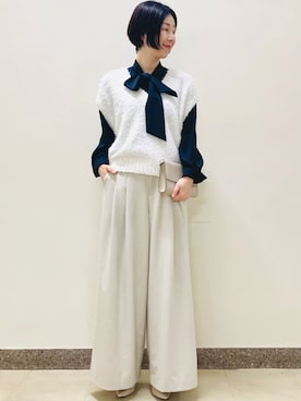 「MICHEL KLEIN（ミッシェル・クラン）のアイテム」を使った、ミッシェルクランさん（レディース・161cm）の冬コーディネート