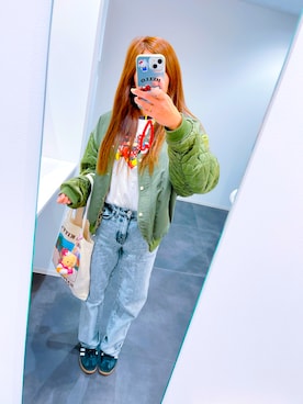 「アイテム（MA-1）」を使った、k___93mamさん（レディース・163cm）の秋コーディネート