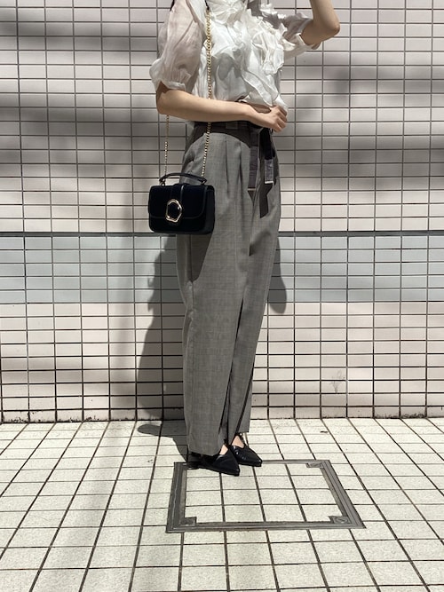 セール】2025秋冬新作 ベロアリボン2タックワイドパンツ（その他パンツ