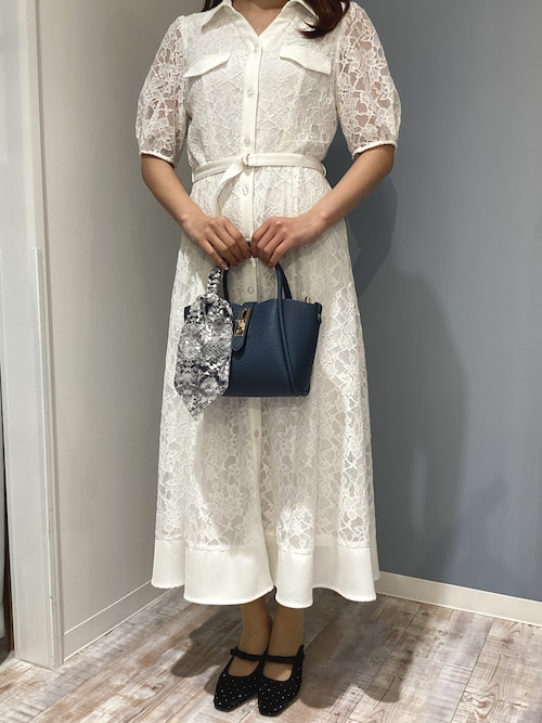 【新品】GIVENCHY  ジバンシィ レース シャツ ワンピース ホワイト セール】2026春夏新作 開襟レースシャツワンピース（ワンピース